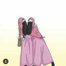 Gambar Kartun Muslimah 2 Sahabat