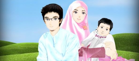 Gambar Kartun Muslimah Keluarga