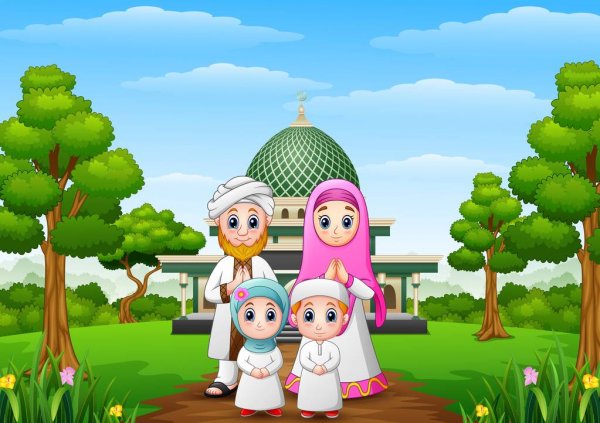 Gambar Kartun Muslimah Keluarga