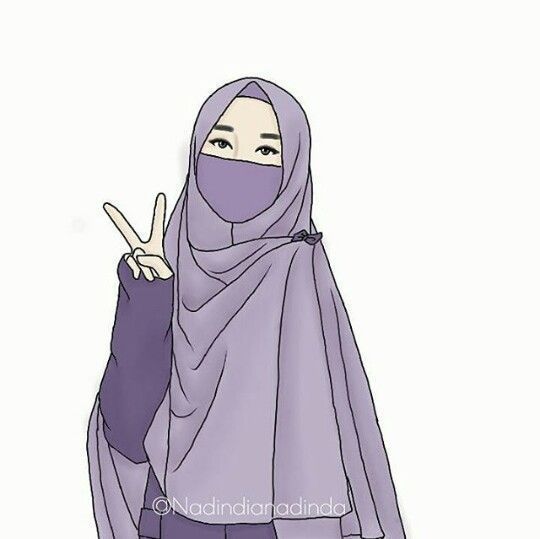 Gambar Kartun Muslimah Sendiri