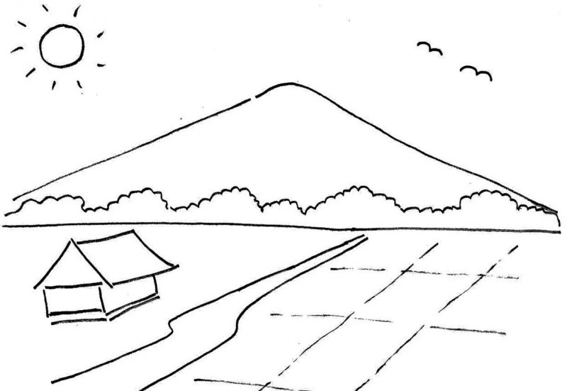 Sketsa Gunung Sederhana