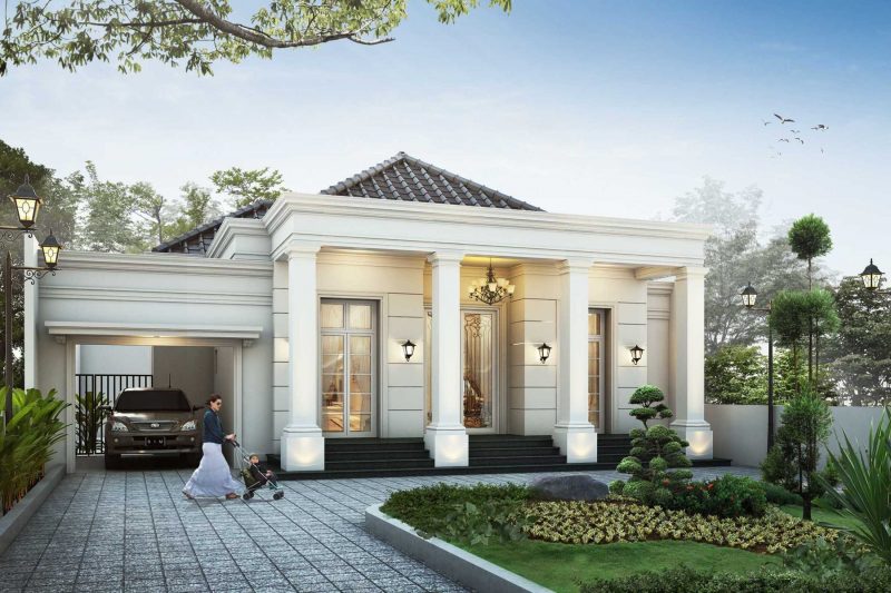 Contoh Desain Rumah Klasik Indonesia 1 Lantai